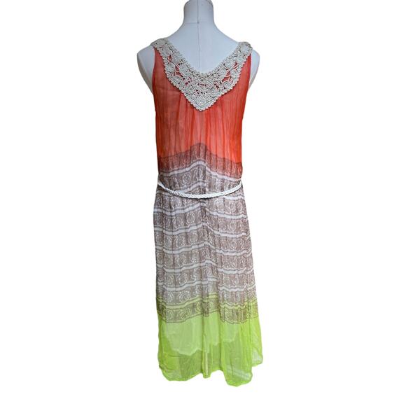 BOEMO Midi Dress Sz Small Multicolor Sleeveless Boho Chic Summer Sundress NWT - Picture 2 of 7